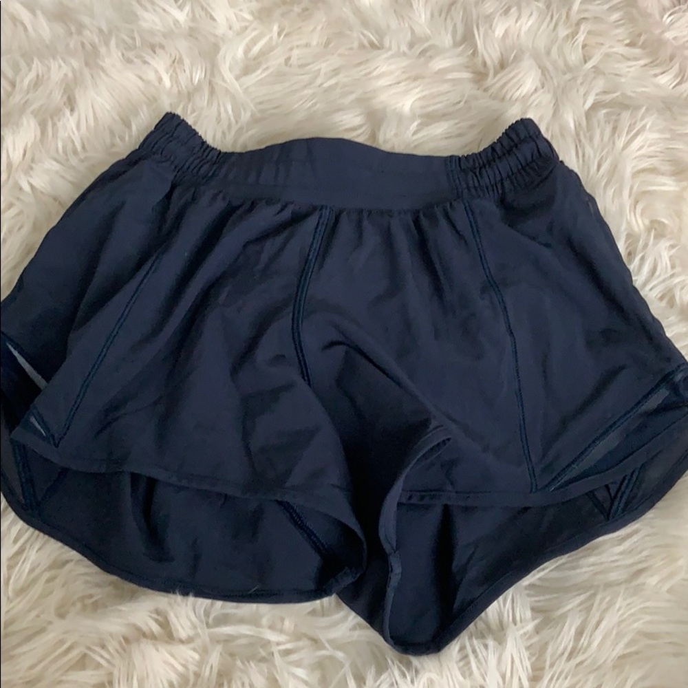 Navy lululemon hotty hot shorts